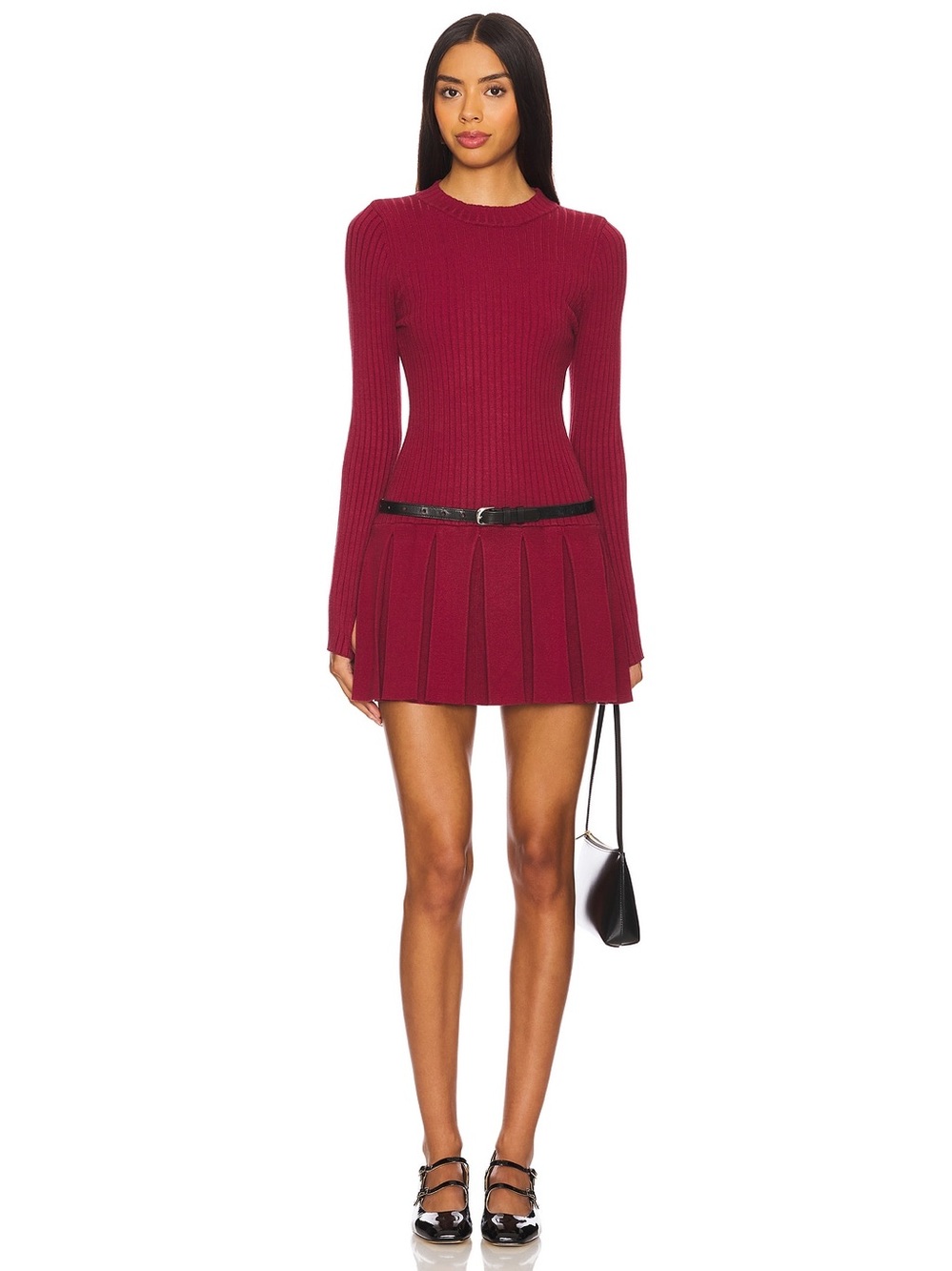 NWT FREE PEOPLE Emmy Mini Dress in Aged Red